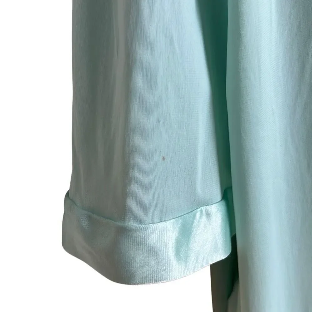 Vanity Fair Nylon Coloratura Azure Mist Robe Nightgown Buttons Medium Vintage